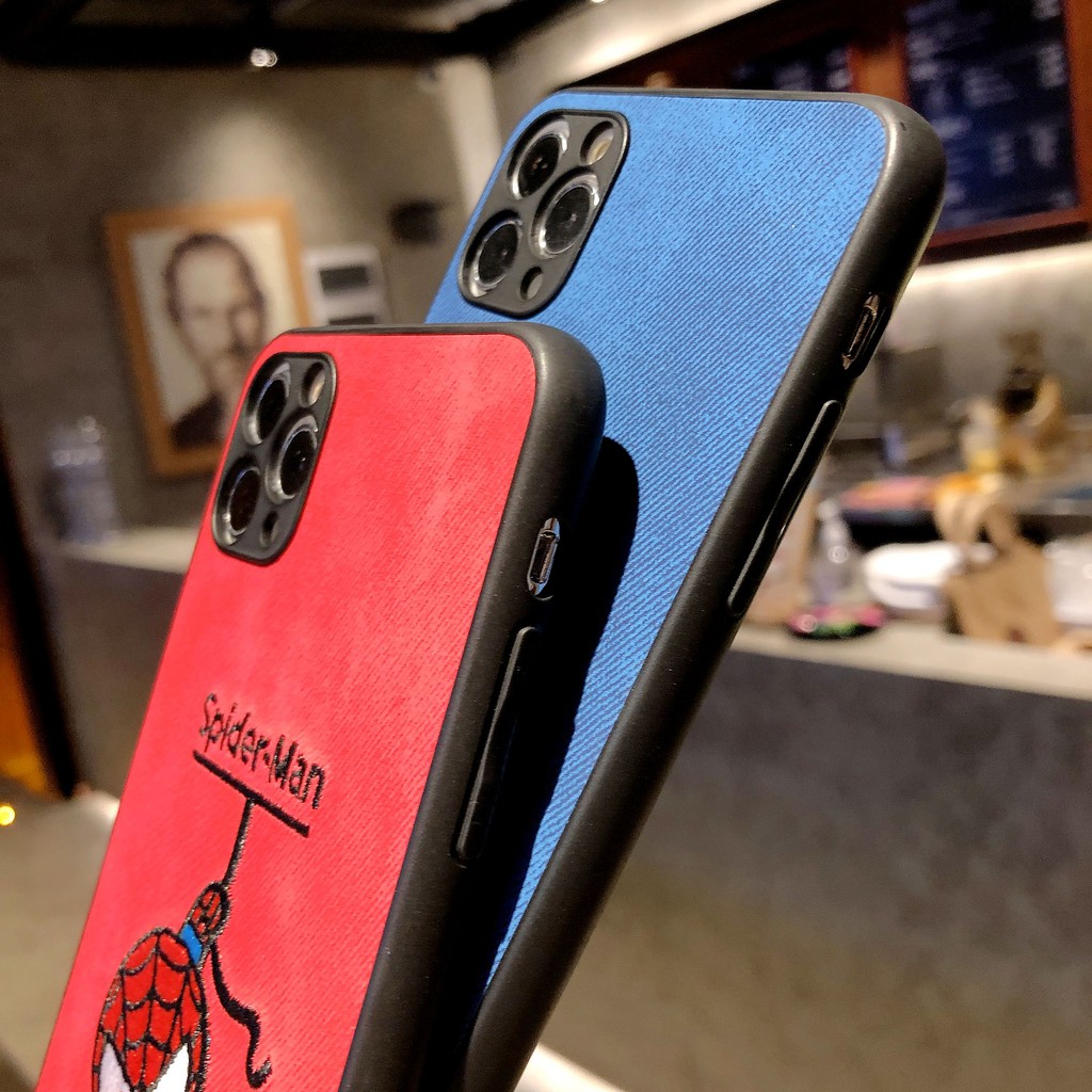 Ốp Điện Thoại Thêu Hình Người Nhện Độc Đáo Cho Iphone Xr X Xs 6 7 8 I11 I12 Pro