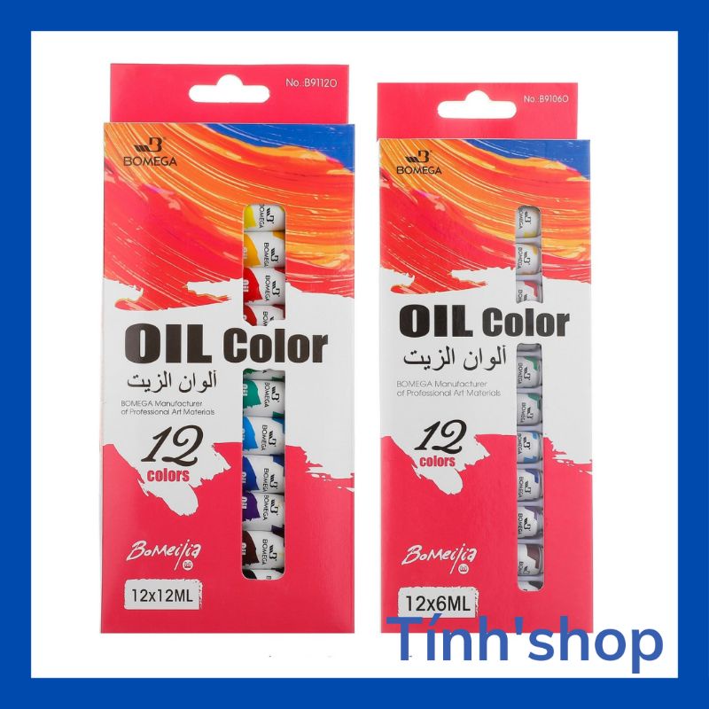 Bộ 12 màu sơn dầu Oil Color 6ml/12,ml