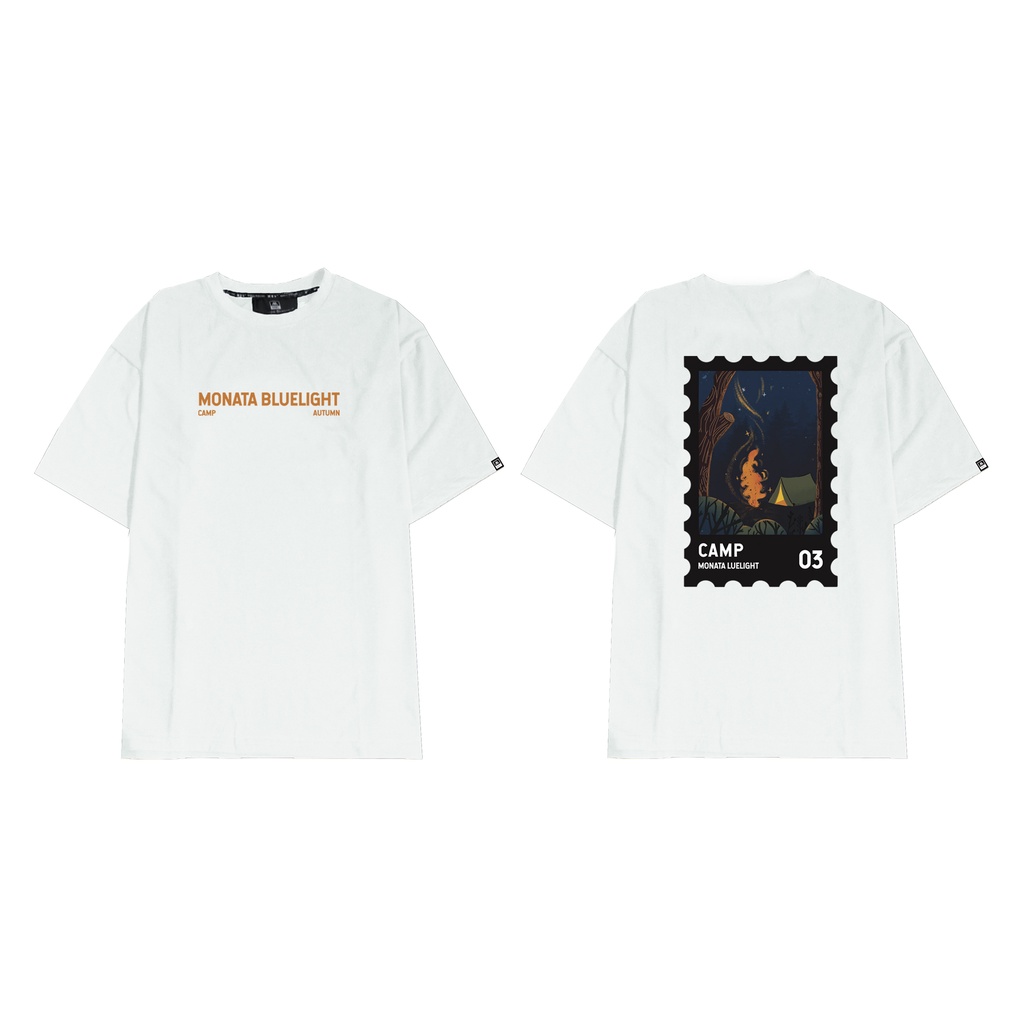 MONATA BLUELIGHT Tee Camp - Áo thun unisex form rộng