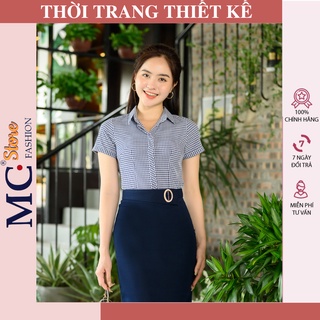 [Quà Tặng 25K] Áo Sơ Mi Nữ Đẹp Mc,Công Sở, Kẻ Sọc Caro, Tay Ngắn Cộc, Màu Hồng  A652, Xanh Thanh, Dương, Hồng, Tím