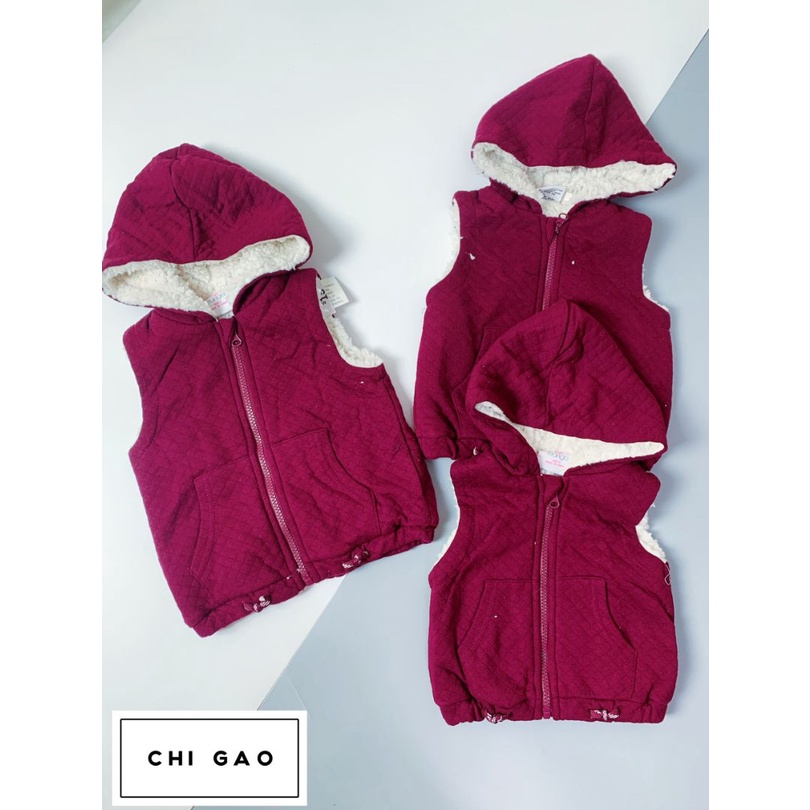 [SALE SỐC] ÁO GILE LÔNG CỪU MANGO XUẤT DƯ CÓ MŨ CỰC ẤM CHO BÉ (MẪU 1/3)