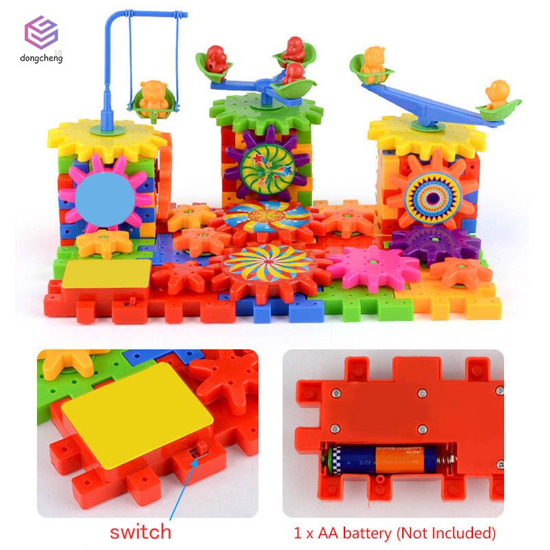 ✅COD❤✨ 81 Pcs Plastic Electric Gears 3D Puzzle Building Kits Bricks Educational Toys For Kids Childr