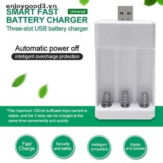 ++ 3 Slots AAA/AA Battery Charger USB Fast Charging Adapter Rechargeable Plug Case .