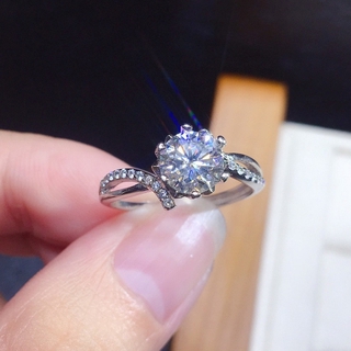 Nhẫn Bạch Kim Đính Kim Cương Giả Lấp Lánh Thời Thượng