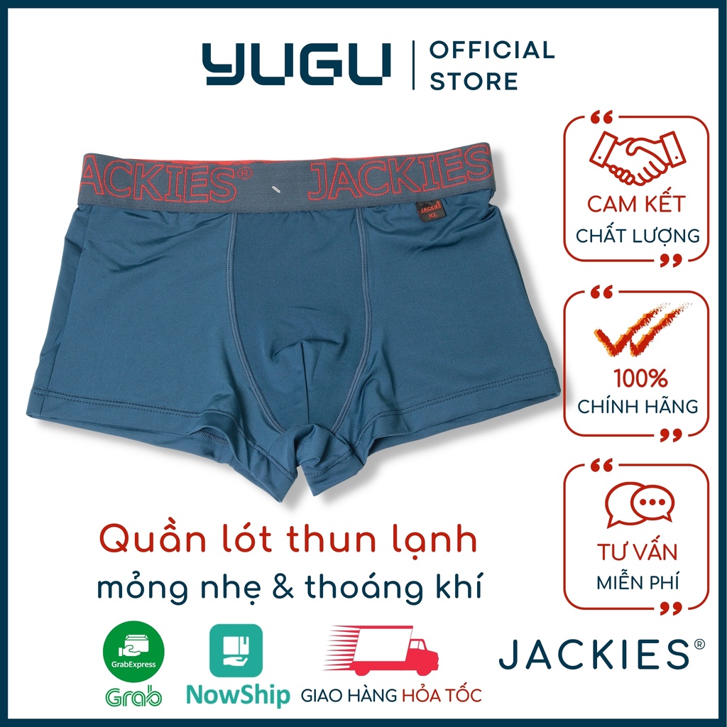 Quần sịp đùi nam cao cấp thun lạnh cạp cao JACKIES N02 -YUGU- Quần lót boxer nam thun lạnh mềm mát ,1 chiếc, che tên