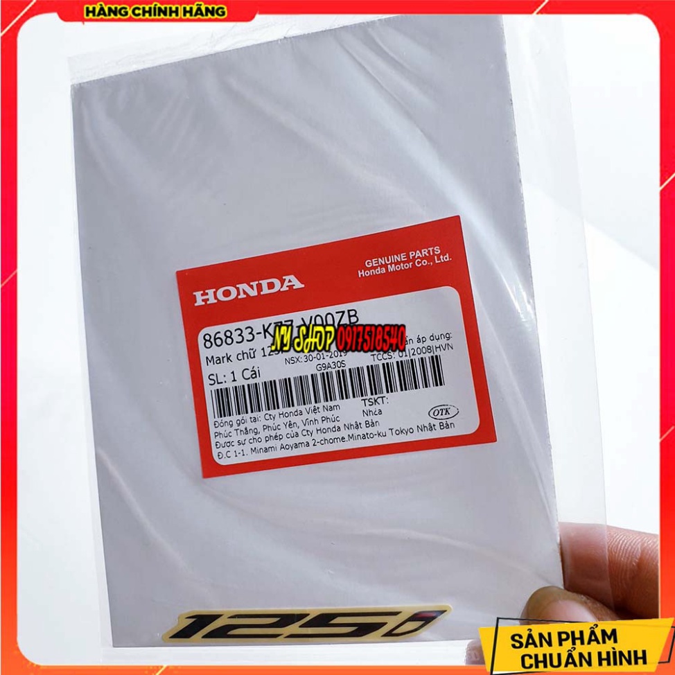 1 ĐÔI TEM 125i CHO SH VIỆT - TEM HONDA CHÍNH HÃNG ( mã k77) Ảnh thật Sp