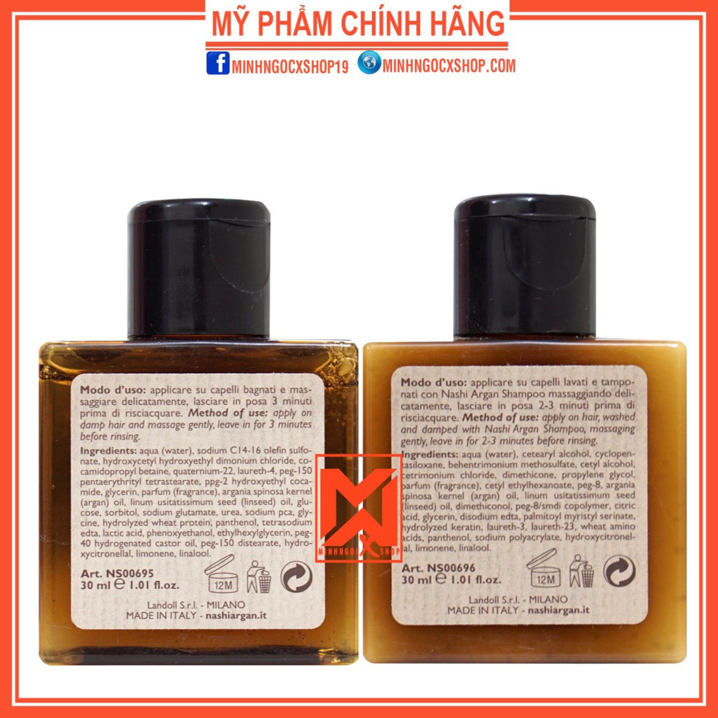 Dầu gội xả NASHI TRAVEL KIT 30ml chính hãng