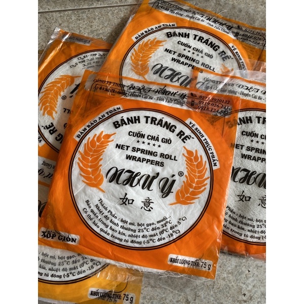 Combo 10 gói bánh tráng rế cuốn chả giò xốp giòn 75g