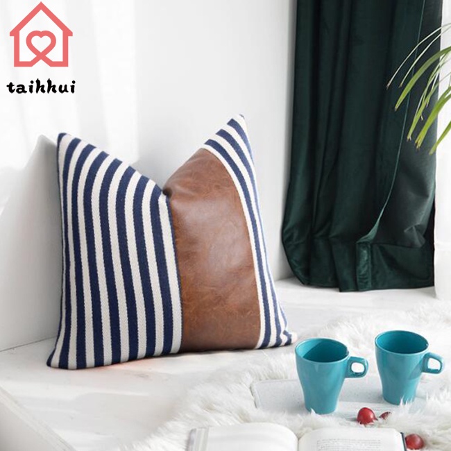 Vỏ Gối Sofa Da Pu 45 * 45cm Cho Gia Đình