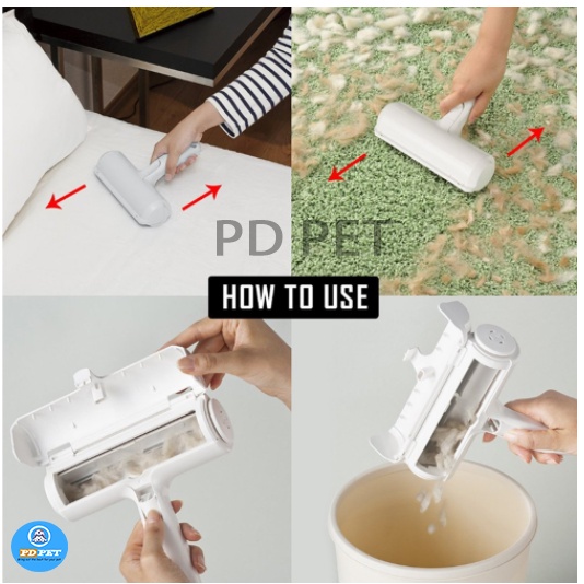 Cây lăn lông tĩnh điện nghộ nghĩng, Lăn lông tiện dụng hút sạch lông chó mèo