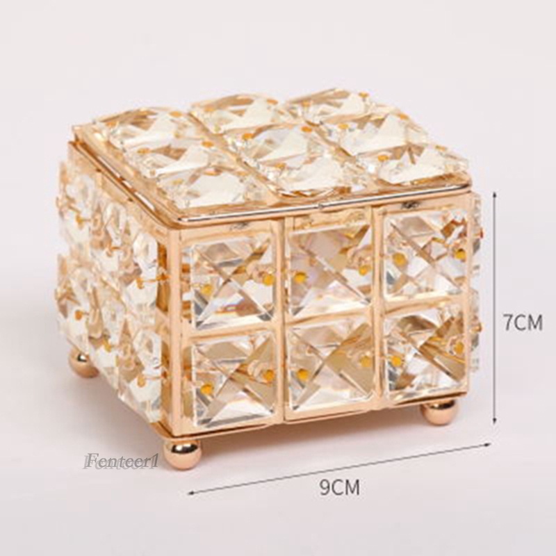 Hộp Đựng Trang Sức Pha Lê Vàng Tinh Tế Giữ Kho Báu