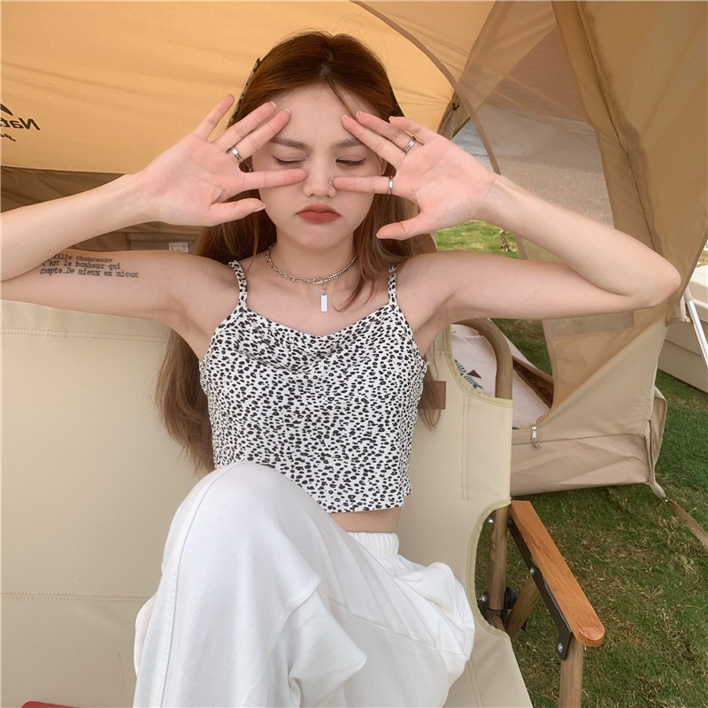 NUZIRO  Áo croptop hai dây + áo khoác cardigan ngắn tay thời trang Hàn Quốc 2021 cho nữ