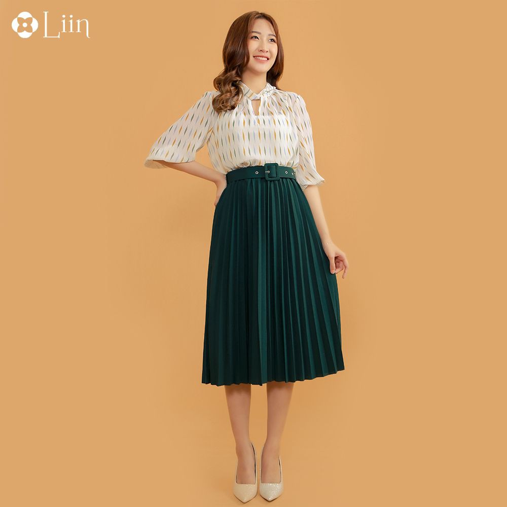 Chân váy xếp li kèm đai Linbi đủ màu, đủ size, thiết kế dáng dài, dễ phối đồ Liin clothing J4151 | BigBuy360 - bigbuy360.vn