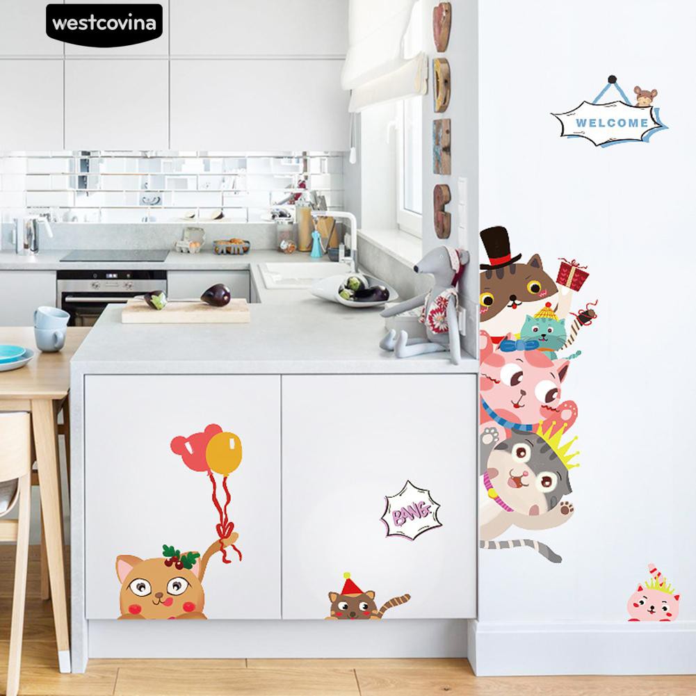 Sticker dán tường hình mèo cưng dễ thương