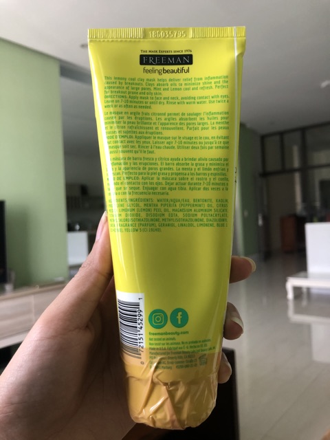 Mặt nạ đất sét chanh bạc hà Freeman mint & Lemon Clay Mask