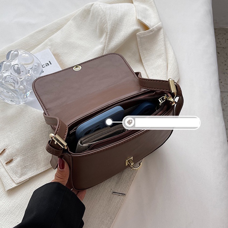 Túi đeo chéo IELGY hình vuông nhỏ dễ phối đồ phong cách retro thời trang cho nữ