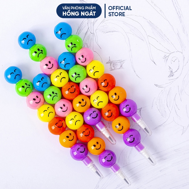 Bút chì khúc hình mặt cảm xúc cute dễ thương cho bé, đồ dùng học tập văn phòng phẩm làm quà tặng học sinh B36