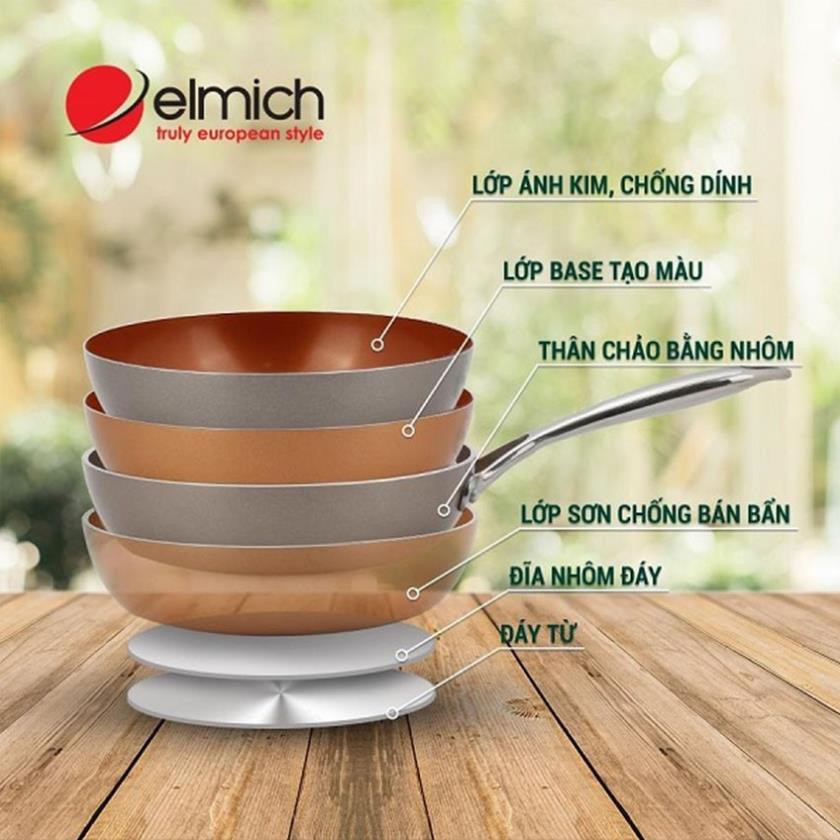 [HOT] CHẢO PHỦ SỨ CAO CẤP ELMICH ROYAL DELUXE PLUS EL-113X-EL-114X ( HÀNG KM ) [Chính Hãng]