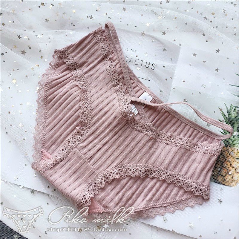 Được chọn màu - Quần lót gân phối ren dây chéo sexy MS023