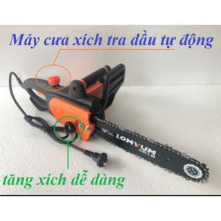 Máy cưa xích tra dầu tự động tặng xích dự phòng   lomvum12''