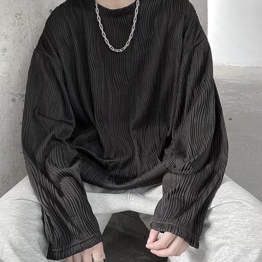 Áo thun  tay dài nữ cổ tròn dáng rộng màu sắc đơn giản phong cách Hàn Quốc cho nam áo thun cổ tròn 2022 thời trang bigsize áo kiểu tay dài