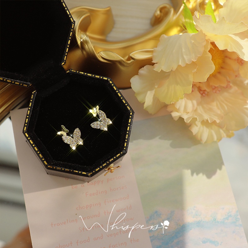 Bông tai đính đá phong cách Pháp cổ điển sang trọng 2021