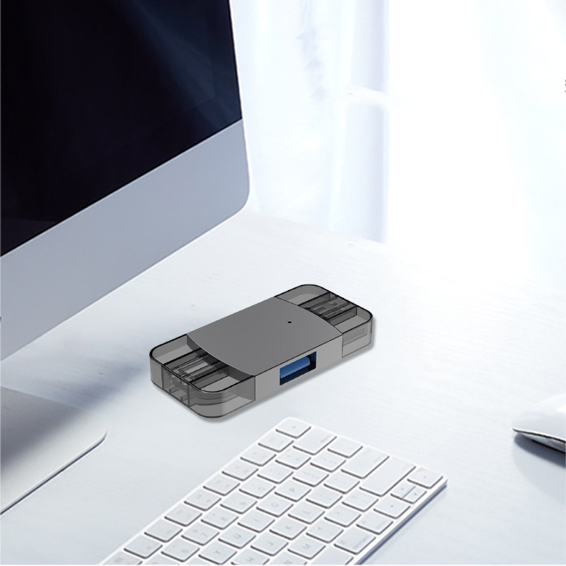 Bộ Chuyển Đổi OTG Hai Cổng USB Cho Điện Thoại 8 pin Type C