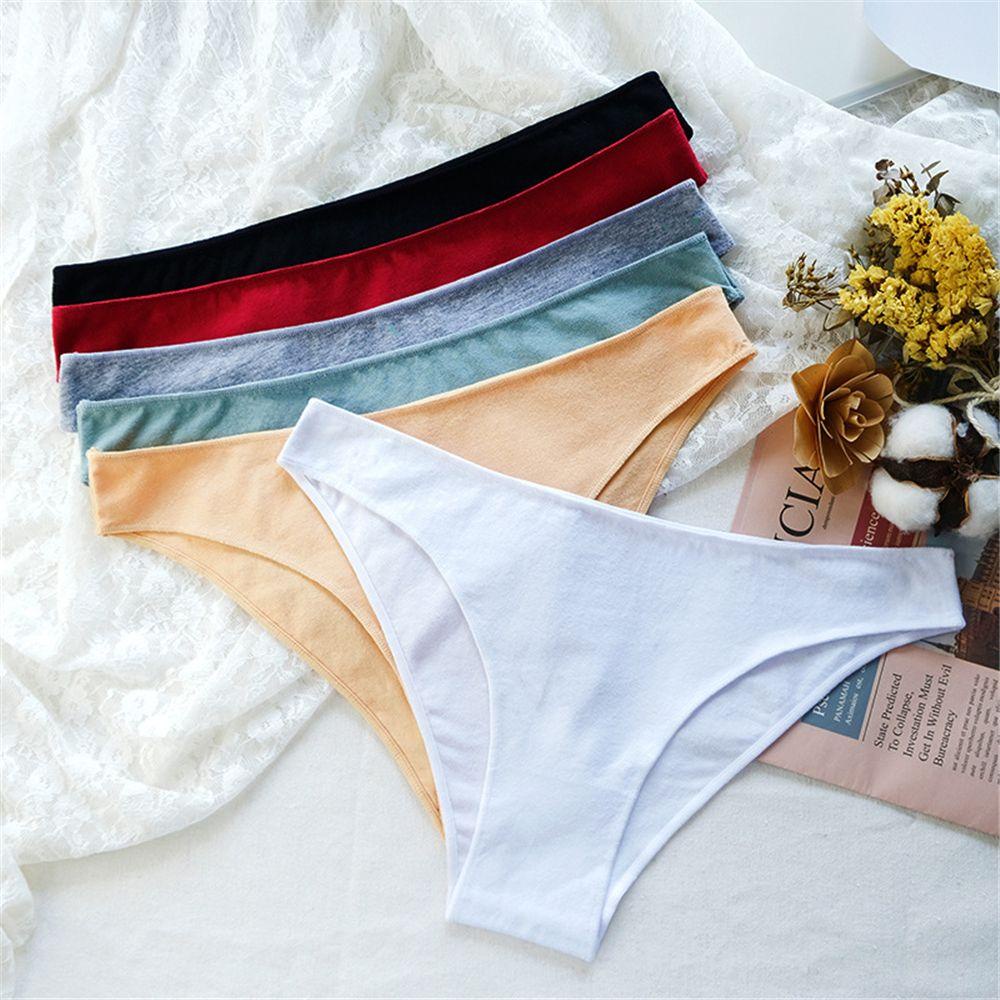 Quần Lót Cotton Lưng Thấp Thoáng Khí Màu Sắc Đơn Giản