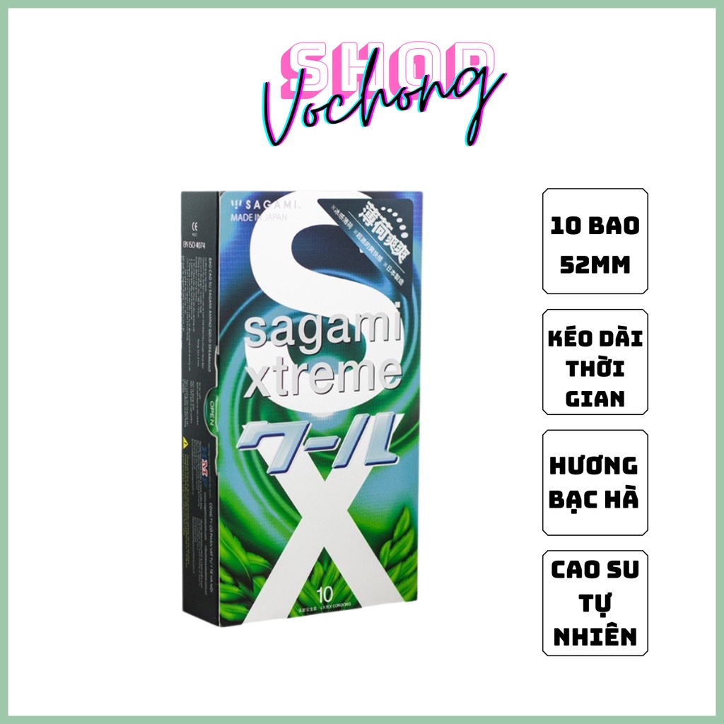 Bao cao su Sagami Xtreme Blue siêu mỏng gai gân cọ xát thú vị ( hộp 10 cái)