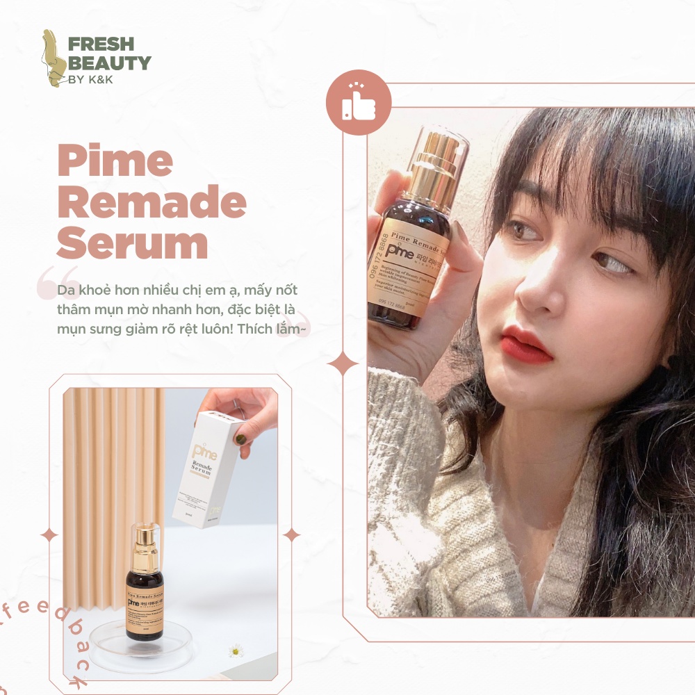 Tinh chất serum nọc ong giảm mụn thâm rỗ, se khít lỗ chân lông, khô nhanh mụn bọc, phục hồi da Pime Remade Serum 50ml