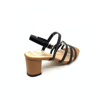 Giày cao gót sandal 5cm 3 dây đen - SD06