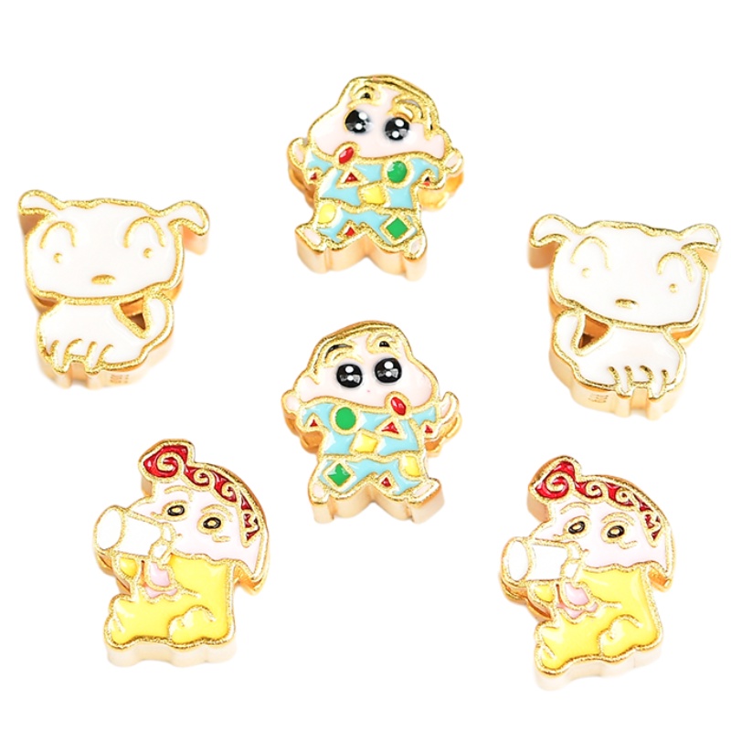 Bộ Hạt Xỏ Vòng Tay / Vòng Tay Màu Vàng Cát / Cậu Bé Bút Chì Shin-Chan Không Gây Dị Ứng Chất Lượng Cao diy