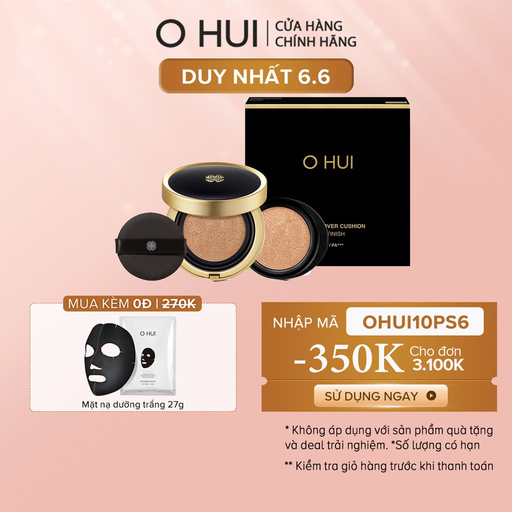 Trang điểm da Phấn nước che khuyết điểm kiềm dầu OHUI Ultimate Cover Cushion Matt Finish SPF50+
