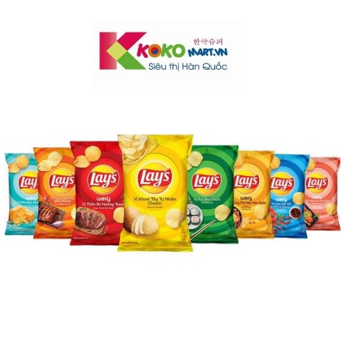 Snack khoai tây chiên Lay's và Poca gói 54g và 60g
