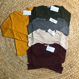 Áo thun body cổ tim tay dài