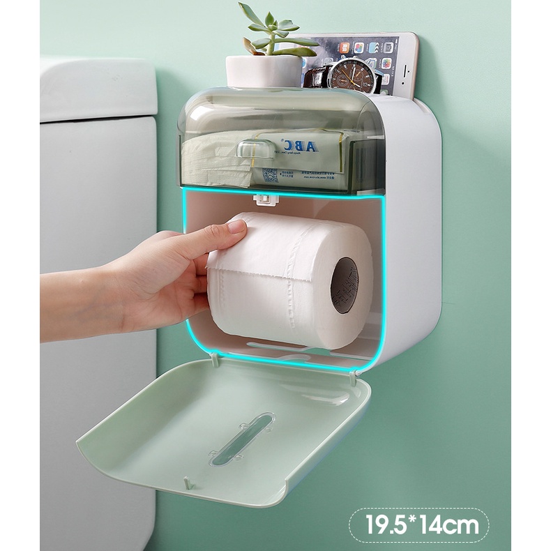Hộp Đựng Khăn Giấy Gắn Tường Bằng Nhựa Chống Nước Cho Nhà Tắm