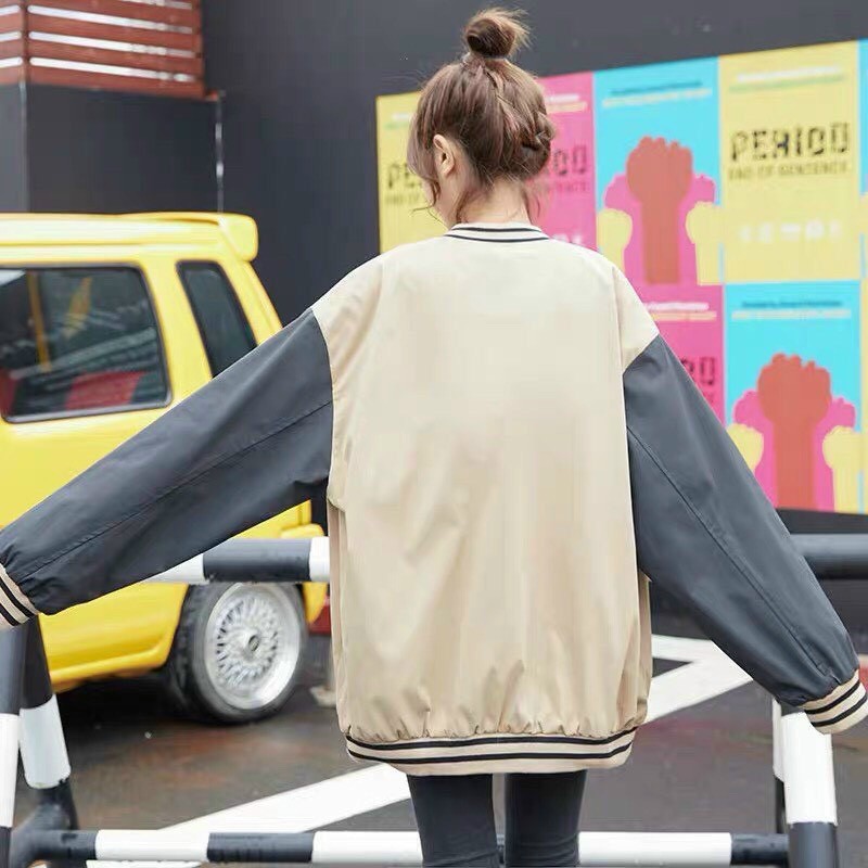 [Ảnh thật] Áo khoác dù BOMBER Ulzzang Nam Nữ Thêu bage Unisex Form Rộng