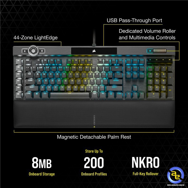 Bàn phím cơ Corsair K100 RGB (OPX switch / Speed Switch)