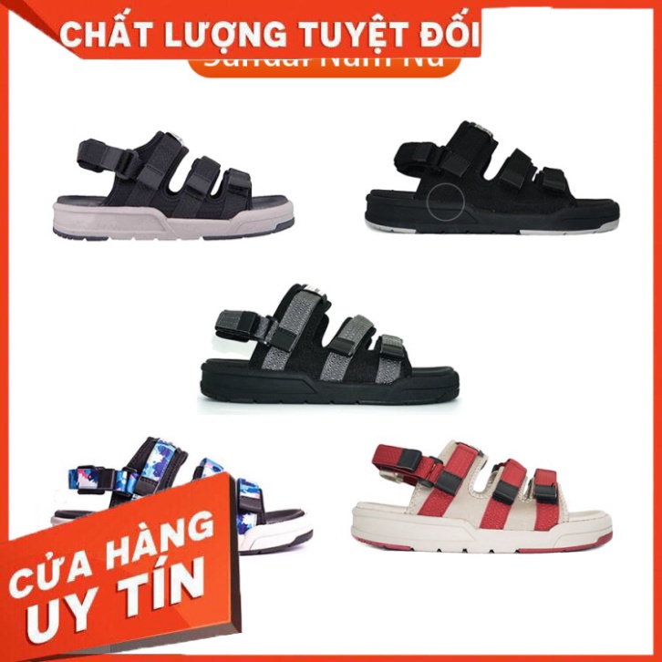 Bộ sản phẩm bán chạy Sandal VENTO 3 quai dán SD-1001 chính hãng màu - Dép quai sau nam nữ đế bằng đi học, đi làm - Hàng