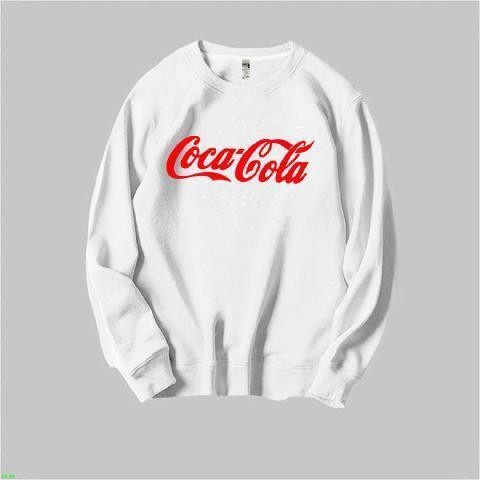 Coca Cola Áo Khoác Sweater Cổ Tròn Phối Nhung In Hình Coca Cola Dễ Thương