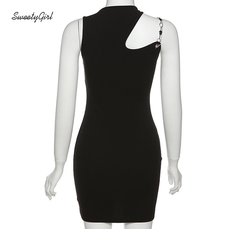 Đầm Mini Không Tay Ôm Eo Phối Màu Tương Phản Thời Trang 2022 Cho Nữ