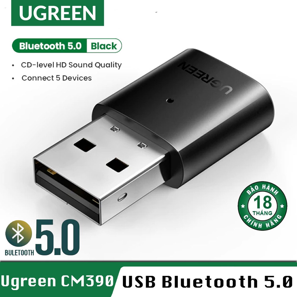 USB Bluetooth 5.0 Cho PC, Laptop Hỗ Trợ aptX Cao Cấp UGREEN CM390 US192 Chính Hãng