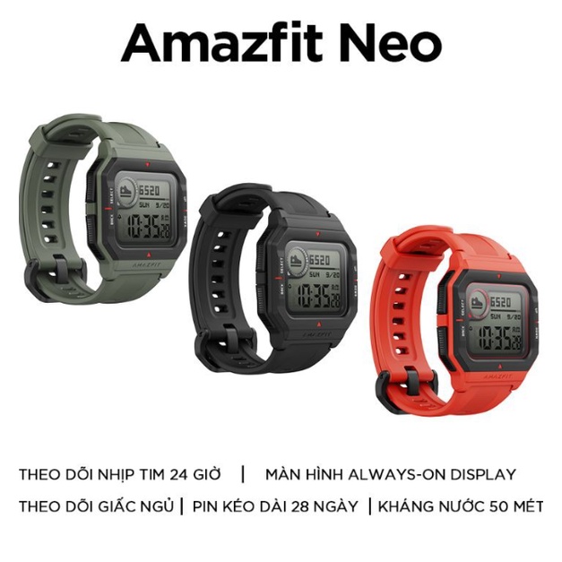 Đồng hồ thông minh Amazfit NEO - PHÂN PHỐI CHÍNH HÃNG - Bảo hành 12 Tháng 1 ĐỔI 1