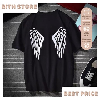 Áo Phông Ngắn Tay Phản Quang Đôi Cánh Thiên Thần Phát Sáng, Áo Thun Cotton Unisex Rẻ Và Đẹp