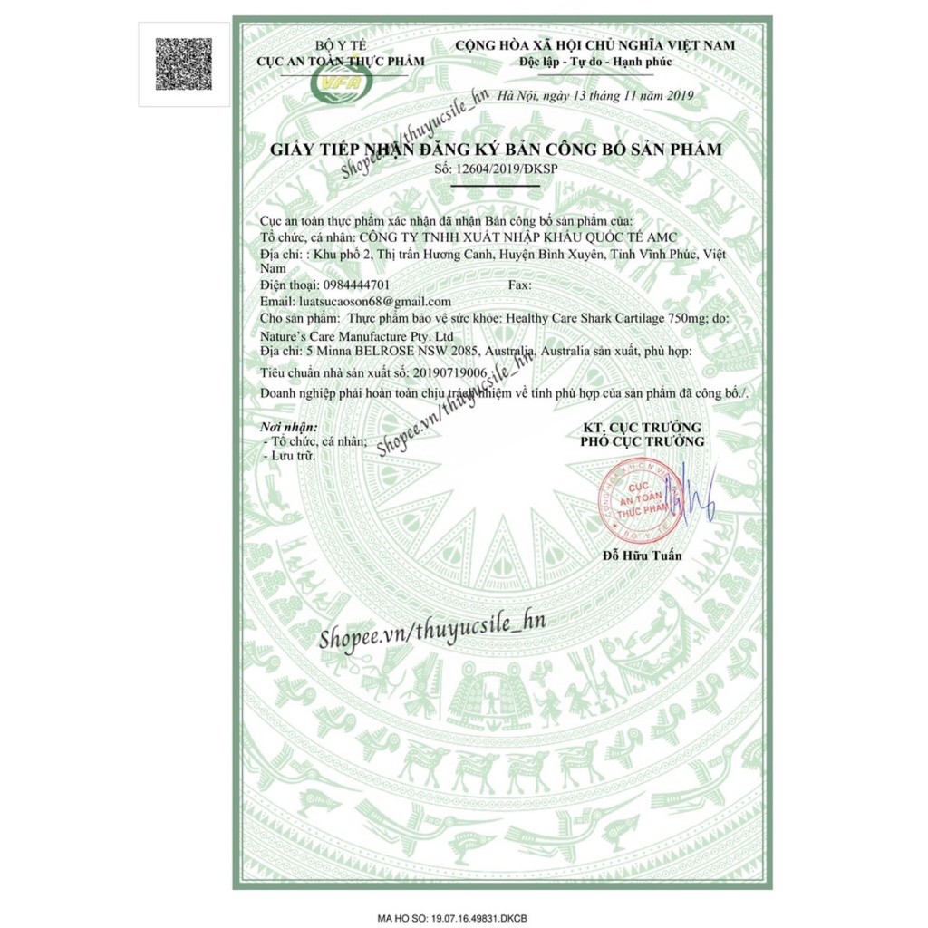 Viên uống sụn vi cá mập Úc, giảm đau cứng khớp SHARK CARTILAGE, Lọ 200 viên