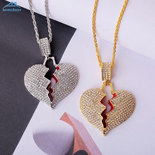 Vòng cổ Hợp Kim Mặt Hình Trái Tim Vỡ Phong Cách Hip Hop Thời Trang Cho Nam Và Nữ