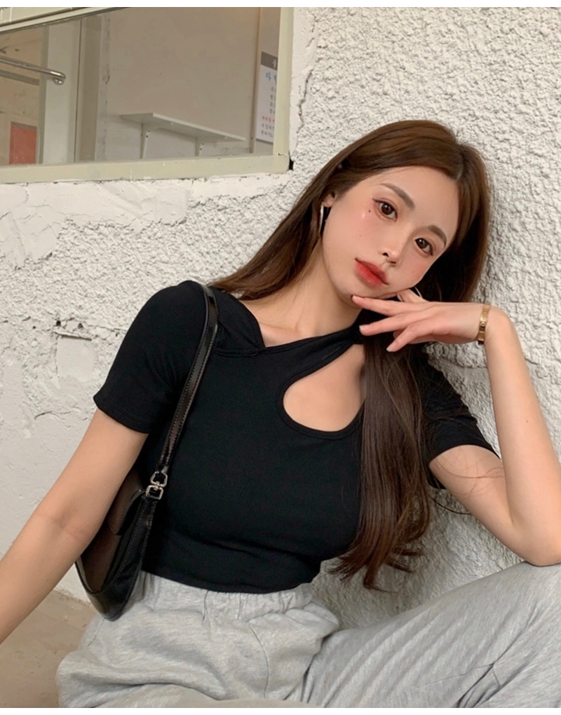 Áo Thun Lửng Tay Ngắn Thời Trang Dành Cho Nữ