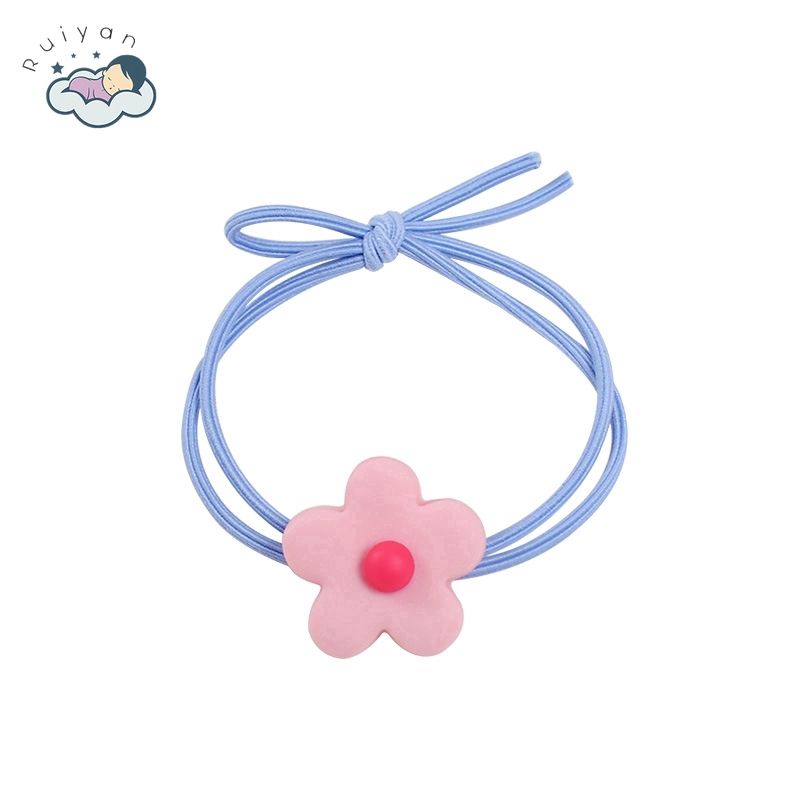 Dây Buộc Tóc Hình Bông Hoa Nhiều Màu Sắc Dễ Thương Thời Trang Cho Nữ