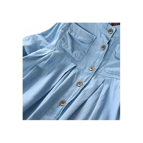 Đầm denim dài tay thời trang cho trẻ em