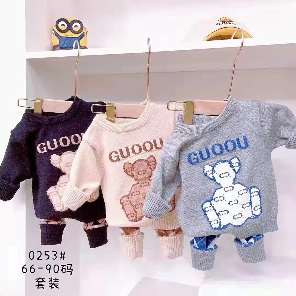 Bộ Len Gấu Cho Bé Trai , Bé Gái size 66-90, Quần Áo Trẻ Em Sơ Sinh